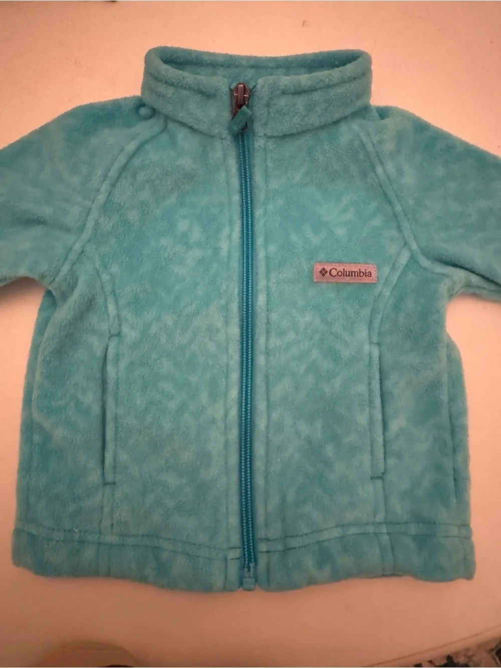 Baby Columbia Teal Zip Fleece Jacket Size 6-12 Months Worn Once